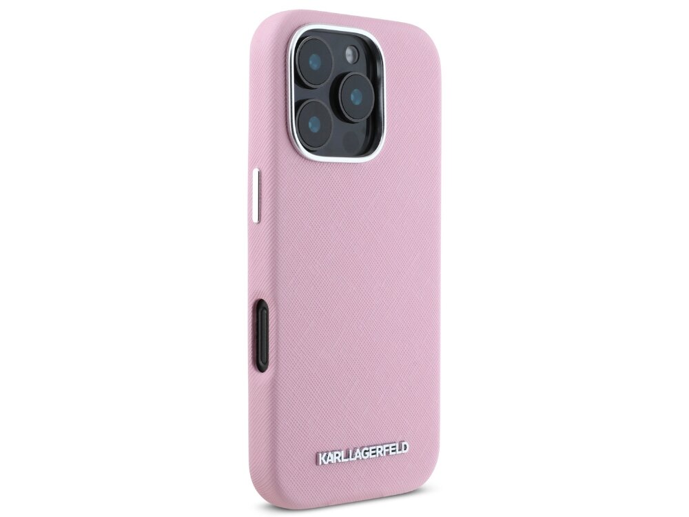 Etui Karl Lagerfeld Saffiano Full Wrapped Elongated Metal Logo MagSafe
            etui przód skóra ekologiczna metalowe logo styl moda