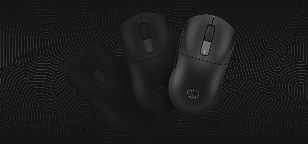 Mysz FURY Tanto T4 Wireless Czarny
graj bez kompromisów, waga ok. 53 g, szybki sensor optyczny PAW3311, wytrzymałe przełączniki Huano Purple 90M, żywotność do 90 mln kliknięć,
mysz od góry na czarnym tle