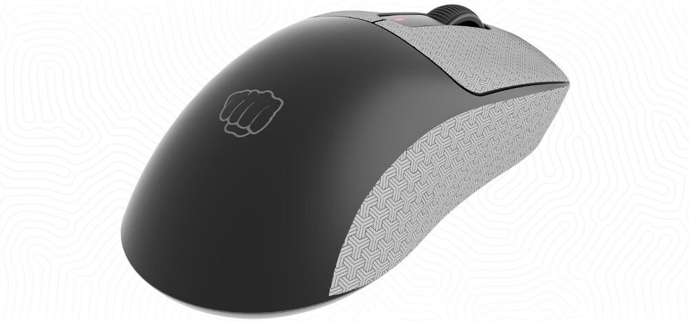 Mysz FURY Tanto T4 Wireless Czarny
lekkość i wygoda, waga ok. 53 g, przystosowana do chwytów Palm Grip i Claw Grip, dodatkowe cztery gripy,
mysz na białym tle z naklejonymi gripami