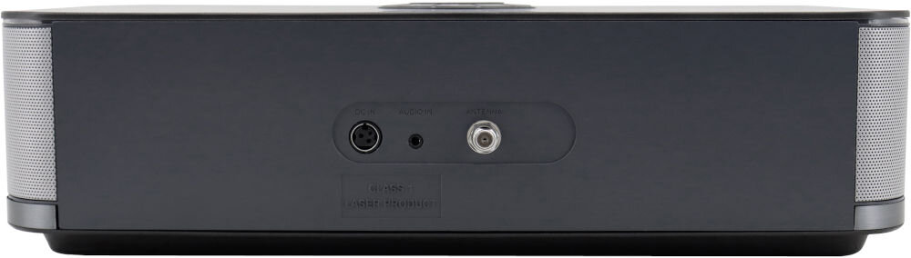 Wieża SOUNDMASTER ICD2023SW kolorowy wyświetlacz 2,8 cala informacje o utworze, wieża od tyłu na białym tle