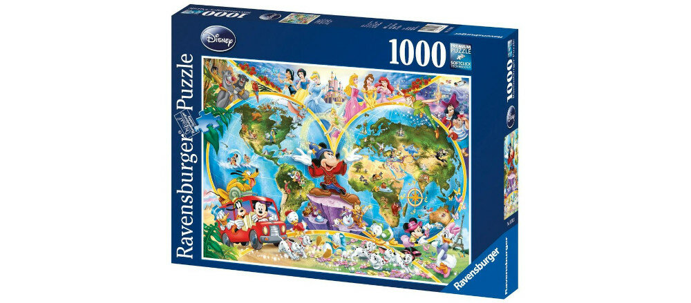 GPUZZLE 1000 EL. RAVENSBURGER MAPA WG DISNEY A 157853 zawartość