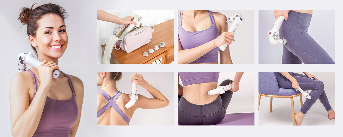 Masażer ręczny KICA FeiyuTech Evo mini Biały Odkryj moc relaksu wygląd design tło prezentacja wizualizacja