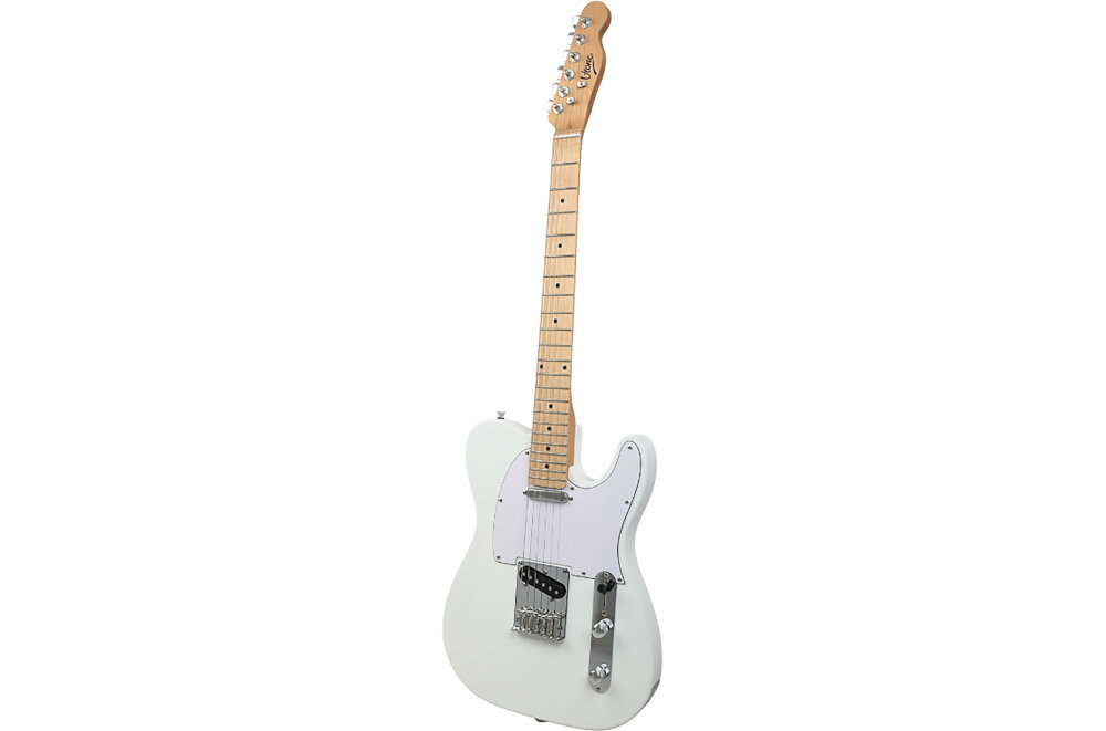 Gitara elektryczna V-TONE ETL39 WH 4/4 - Wygląd z klasą, gitara ustawiona po skosie