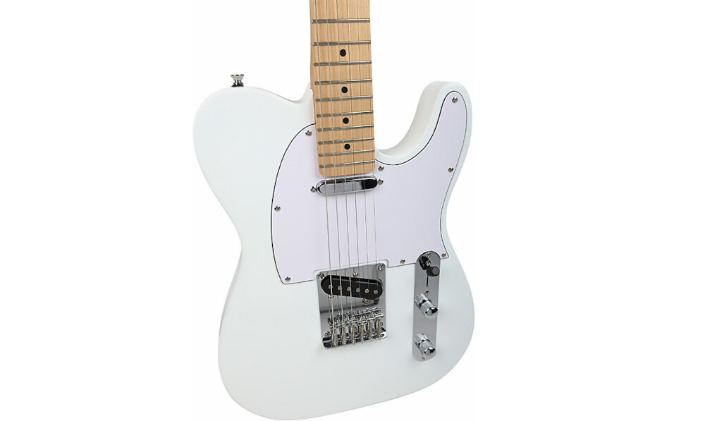 Gitara elektryczna V-TONE ETL39 WH 4/4 - Lekka i gotowa do działania, korpus gitary po skosie