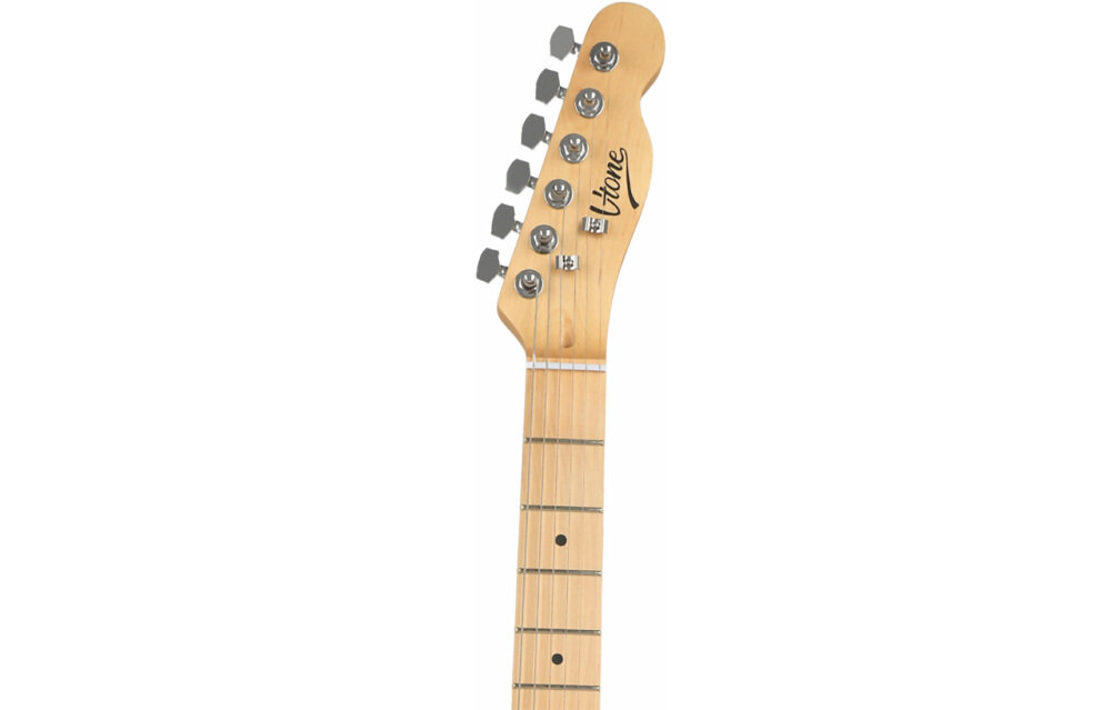Gitara elektryczna V-TONE ETL39 BK 4/4 - Brzmienie pełne charakteru, główka gitary od frontu