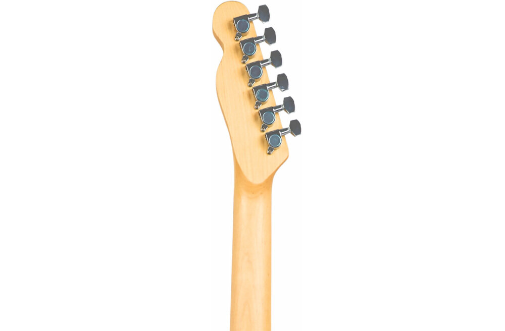 Gitara elektryczna V-TONE ETL39 BK 4/4 - Pełna kontrola nad dźwiękiem, główka gitary od tyłu