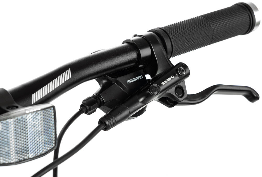 Rower górski MTB INDIANA X-Pulser 2.9 M21 29 cali męski Zielony zbliżenie na manetkę aluminiowa kierownica aluminiowy wspornik lekkość wytrzymałość ze stopu aluminium sztywność przy niskiej masie waga roweru 15,9 kg odporność na korozję łatwość dopasowania ustawień antypoślizgowy materiał