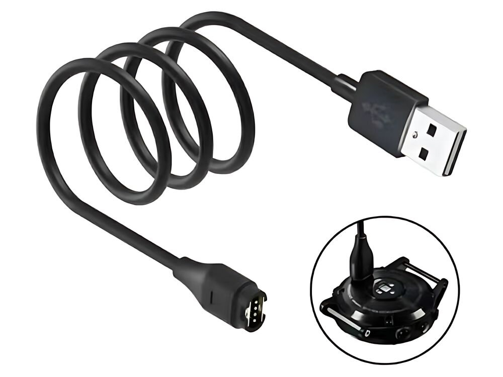 Kabel do ładowania zegarków Garmin MajesticLine USB-A Kabel wraz z przybliżeniem na podłączanie do zegarka kabel garmin zegarek zegar bateria