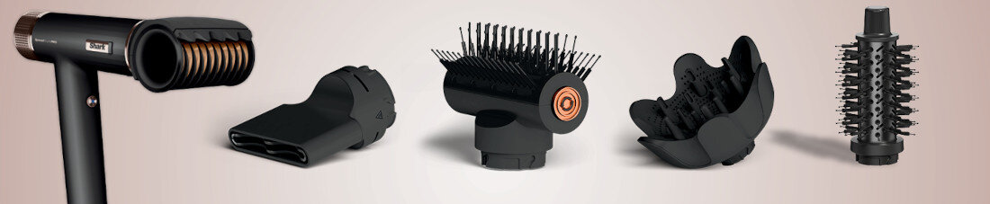 Suszarka SHARK HD752EU SpeedStyle Pro Czarny 1750 Technologia IQ Speed Styling  3 ustawienia temperatury 3 ustawienia prędkości przepływu powietrza przycisk Cool Shot Scalp Shield