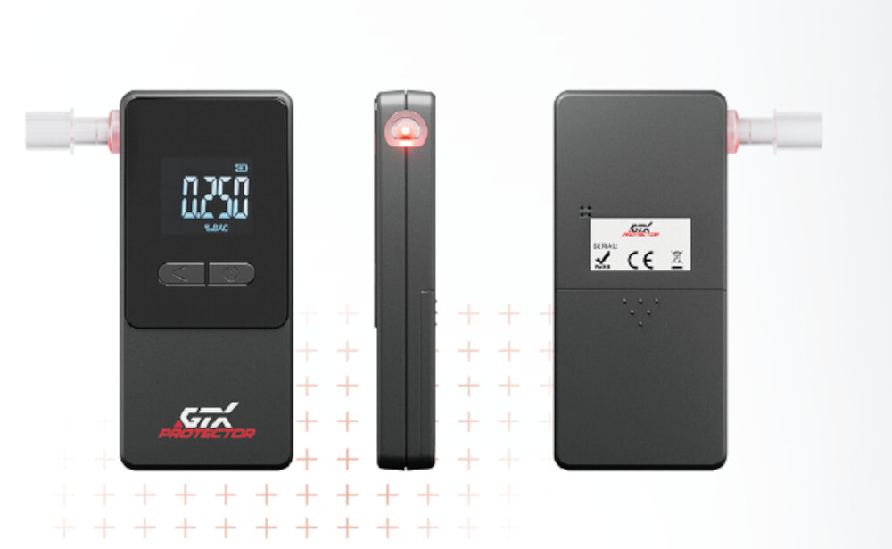 Alkomat GTX Protector technologia pomiaru czujnik elektrochemiczny dokładne wyniki wskaźnik kalibracji pamięć 10 ostatnich pomiarów system autokontroli sensora komfort użytkowania