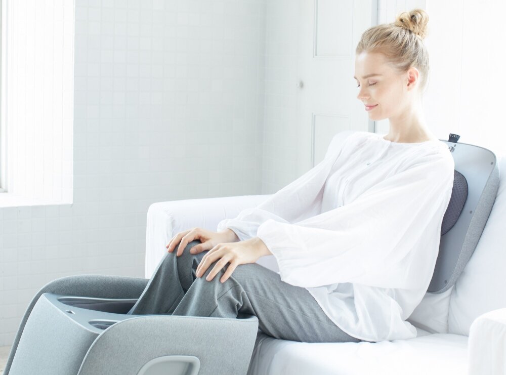 Masażer do stóp SYNCA Rei masaż stopy terapia tryby czas pracy pokrywa plecy nogi napięcie ból