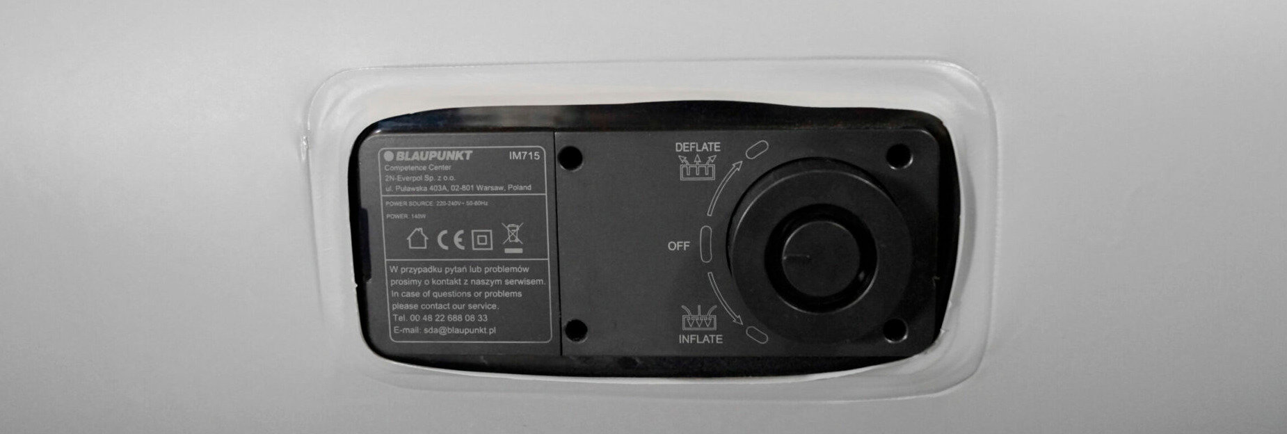 Materac BLAUPUNKT dmuchany przenośny welur wielkość 