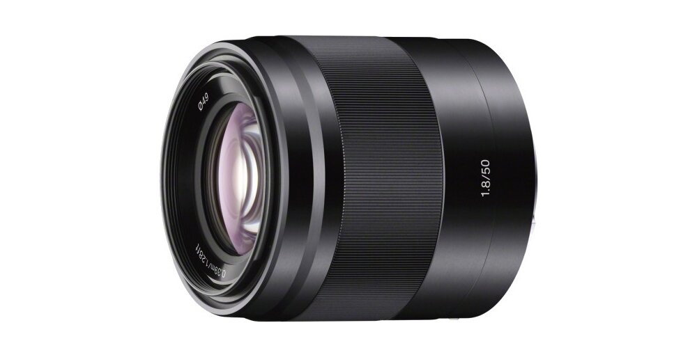 Obiektyw SONY E 50mm f-1.8 OSS aparat zdjęcia ogniskowa zoom szkła optyka soczewki montaż bagnet af ostrość regulacja pierścienie