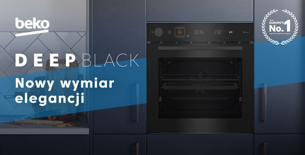 PIEKARNIK BEKO XBCBISA17600KSBSW wizualizacja zabudowa kuchnia hasło baner top piekarnik front kolor czarny