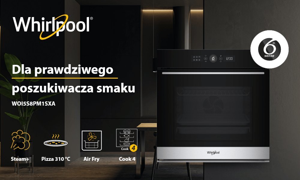 PIEKARNIK WHIRLPOOL WOI5S8PM1SXA lifestyle baner kuchnia zabudowa front zamknięty
