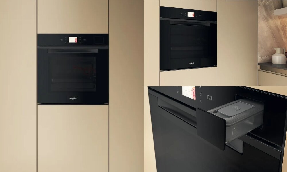 PIEKARNIK WHIRLPOOL WOI11P8FHT2SBAF lifestyle kuchnia urządzenia w kolorze czarnym szczegóły zbliżenia wyświetlacz panel sterowania wygoda komfort funkcje styl design