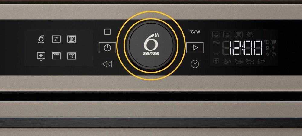 KUCHNIA MIKROFALOWA WHIRLPOOL WMD54MBG lifestyle panel pokrętło programy funkcje wyświetlacz godzina Gotowanie z 6th Sense samoczyszczenie utrzymanie czystości grill rozmrażanie chrupiąca skórka szybko równomiernie bez szorowania
