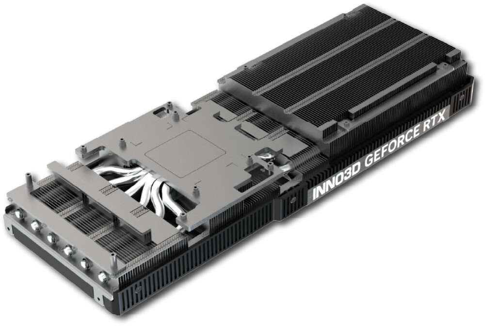 Karta graficzna INNO3D GeForce RTX 5070 Ti X3 OC 16GB Zdjęci samego radiatora na białym tle