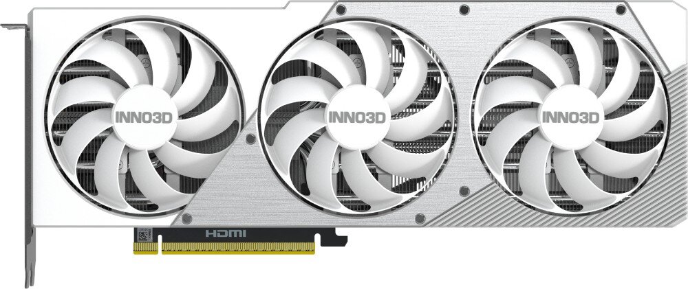 Karta graficzna INNO3D GeForce RTX 5070 Ti X3 OC 16GB Zbliżenie na rozbudowany układ chłodzenia, ukazujące szczegóły radiatora i systemu odprowadzania ciepła