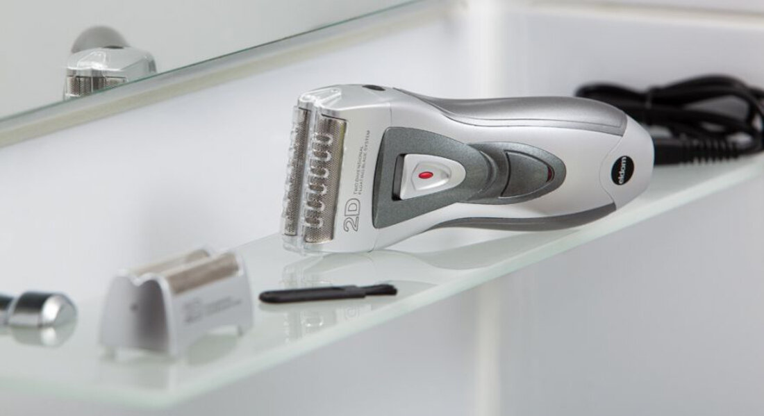 Golarka ELDOM G35 2D system glowica golaca z dwoma z dwoma ostrzami golenie uzytkowanie