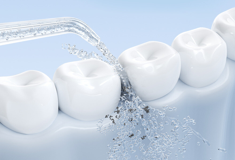 Irygator IVISMILE 01WP-P Różowy technologia czyszczenia silny strumień pulsacyjnej wody redukuje osadzanie się płytki bakteryjnej wspiera zdrowie dziąseł