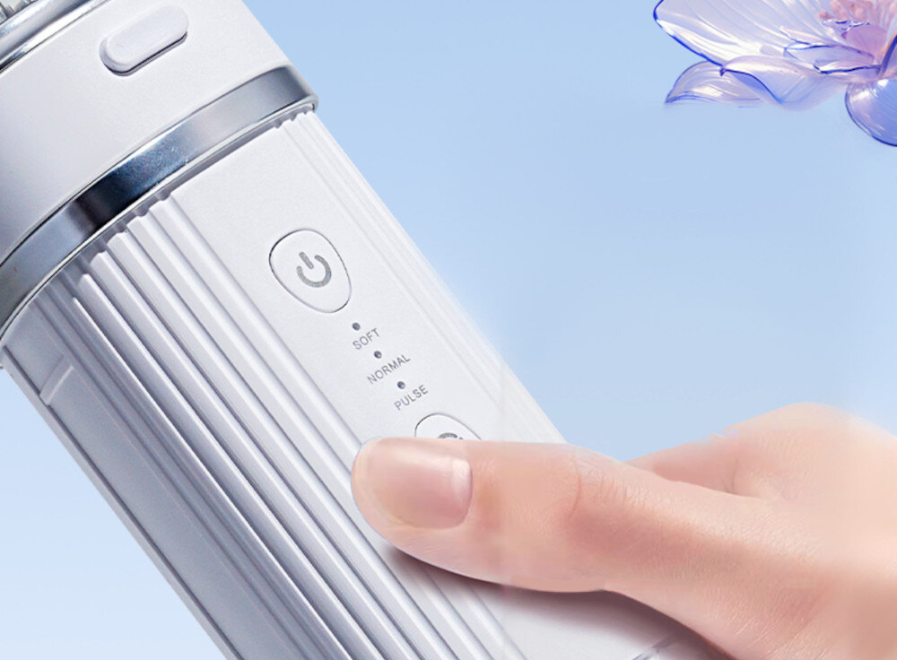 Irygator IVISMILE 01WP-P Różowy Trzy tryby pracy działanie dostosowanie działanie ciśnienie woda potrzeby użytkowanie Tryb Normal intensywne czyszczenie Tryb Soft delikatne płukanie Tryb Pulse masując i poprawiając krążenie