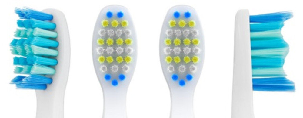 Oryginalna końcówka szczoteczki FEELO Easy Biały (4 szt.) (Delikatna pielęgnacja dziąseł) Wyprofilowane włókna w kształt fali z powierzchni zębów i okolic linii dziąseł Mniejsza główka ułatwia dotarcie do zębów trzonowych i przestrzeni