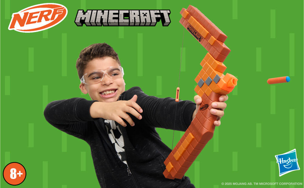 Wyrzutnia NERF Minecraft Bow G1120EU4 pomysł na prezent dla fanów Minecraft ze świata gry świat wirtualny aktywność offline