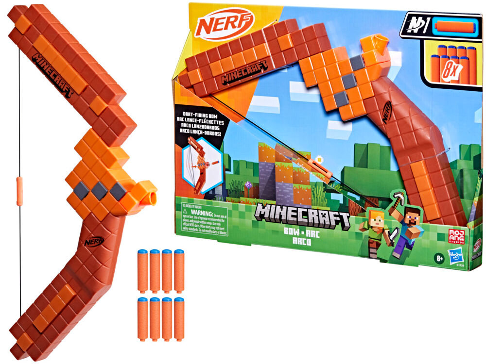 Wyrzutnia NERF Minecraft Bow G1120EU4 opakowanie wyrzutnia 6 strzałek