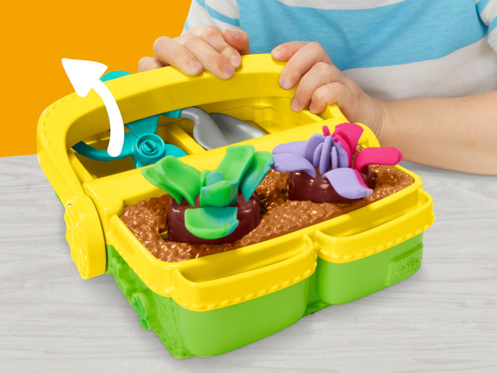 Ciastolina PLAY-DOH Blooming Flowers G04925L0 składanie rączki skrzynki ogrodowej 5 pojemników masy plastycznej różne kolory łączenie barw mieszanie wzorów