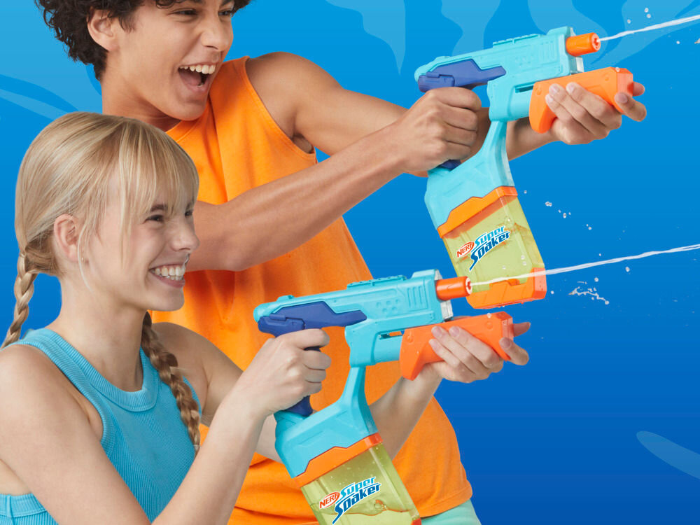Wyrzutnia NERF Super Soaker Dunk-Fill 2-Pak G09955L0 zabawa na zewnątrz zabawa w ogrodzie na podwórku wspólna aktywność refleks koordynacja