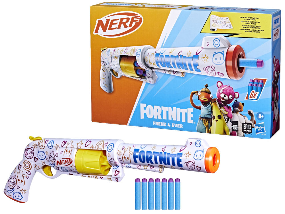 Wyrzutnia NERF Fortnite Frenz 4 Ever G1132EU4 opakowanie wyrzutnia 6 strzałek
