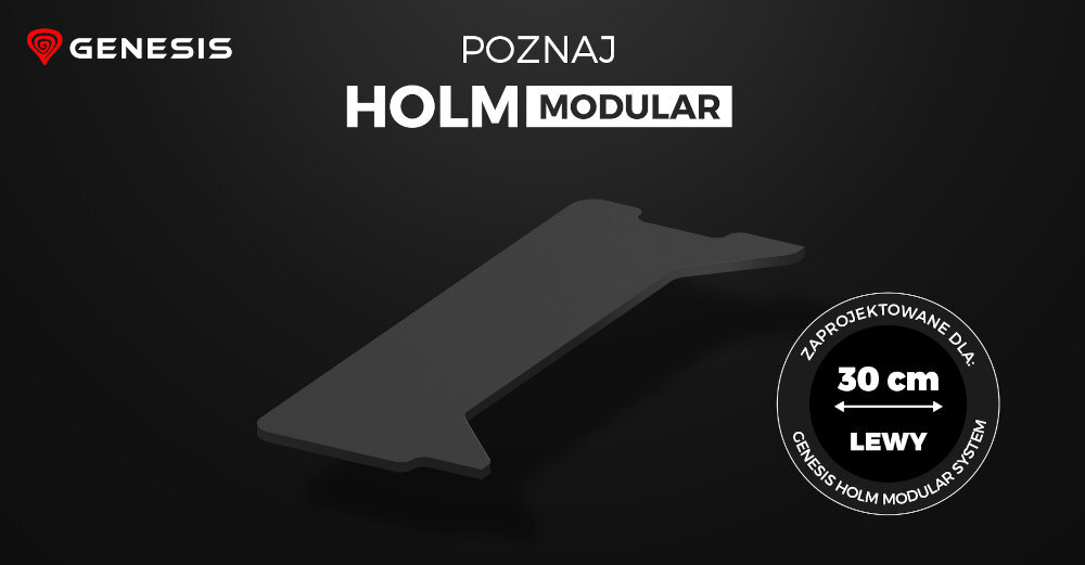 Blat boczny GENESIS Holm Modular 30 cm lewy w kolorze antracyt na czarnym tle