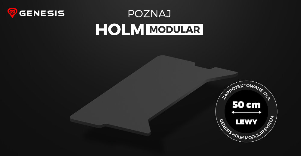 Blat boczny GENESIS Holm Modular 50 cm lewy w kolorze antracyt na czarnym tle