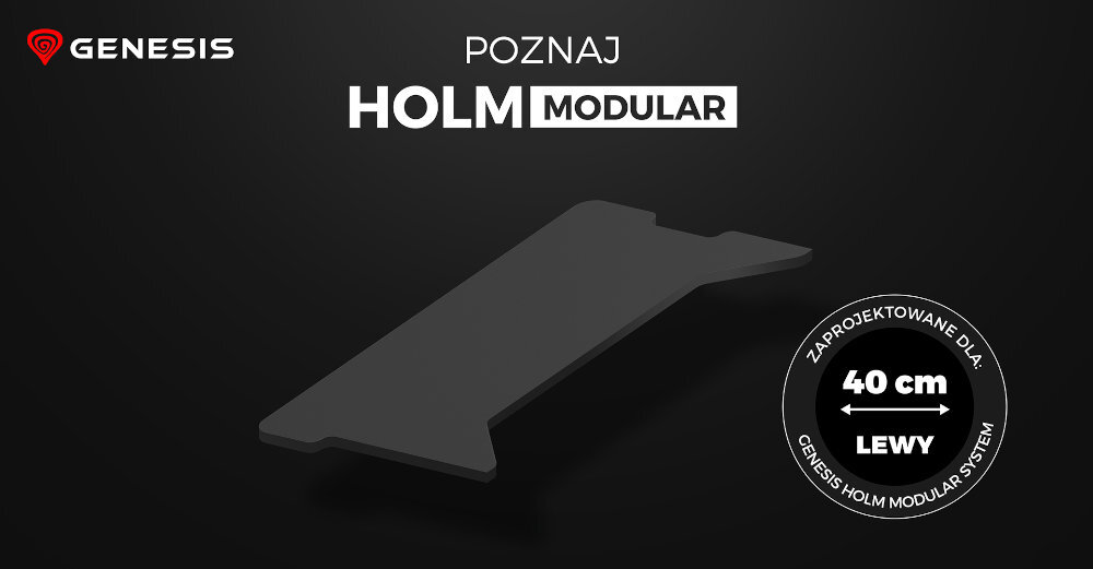 Blat boczny GENESIS Holm Modular 40 cm lewy w kolorze antracyt na czarnym tle