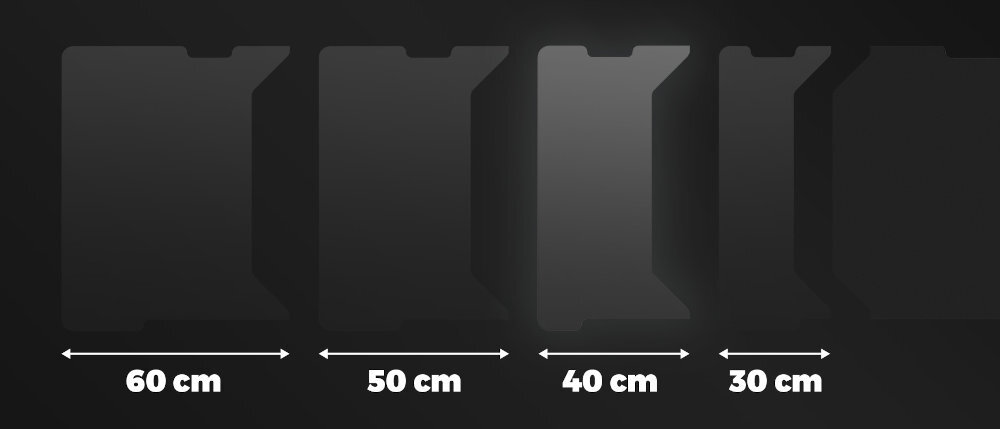 Blat boczny GENESIS Holm Modular różnym wariantom poszerzeń 30 cm, 40 cm, 50 cm i 60 cm pełnej kompatybilności łatwy montaż stabilność konstrukcji