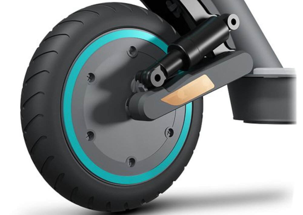 Hulajnoga elektryczna MOTUS Scooty NeoLite 19km 250W 8.5 cali Podświetlany podest Szary zbliżenie na silnik silnik o mocy 250 W cicha praca płynna kontrola prędkości pokonywanie wzniesień o nachyleniu do 15% maksymalna prędkość do 20 km/h