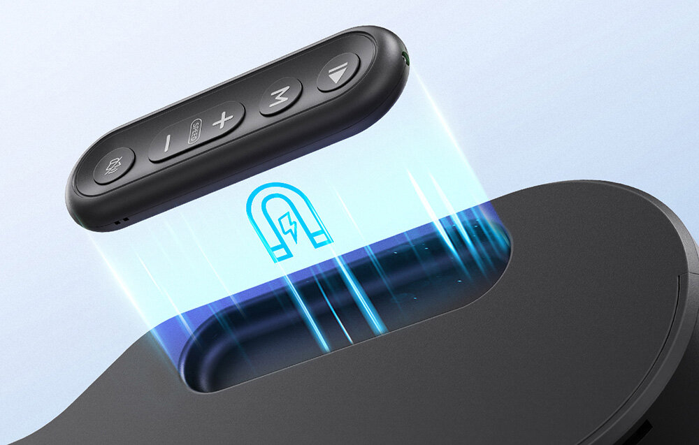 Bieżnia elektryczna UREVO E3S 1654.87W 6.4 km-h Detal bezprzewodowego pilota do bieżni mocowanego magnetycznie do obudowy urządzenia Bluetooth łączność z aplikacjami UREVO i Kinomap współpraca z ekosystemem Xiaomi pilota zasilanego baterią guzikową CR2032