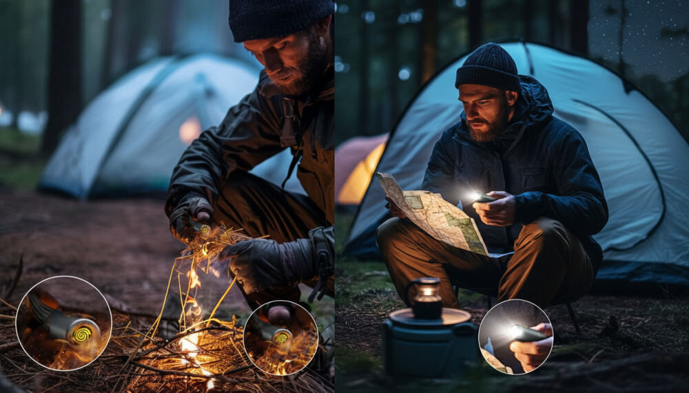 Kabel USB-C 4SMARTS Explorer 3in1 240W 1.5m Czarny adapter światło adapter zapalnik outdoor, funkcjonalny przewód