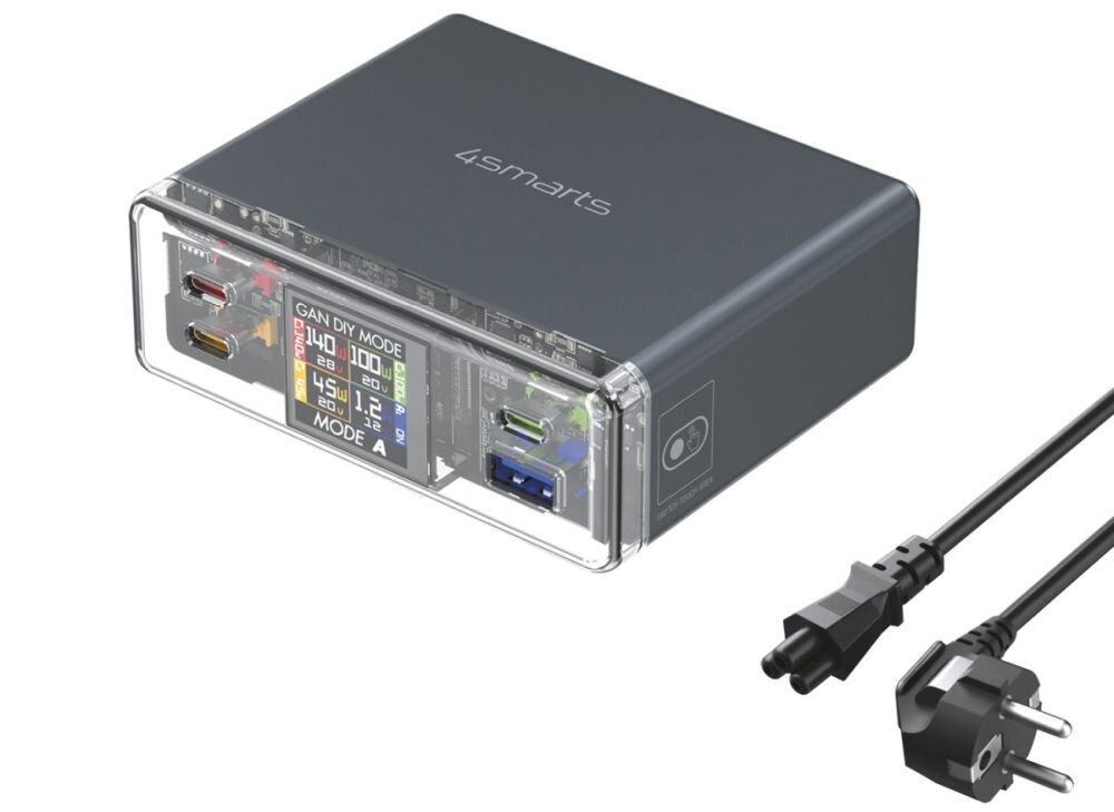 Deskowa ładowarka Lucid GaN DIY MODE 300 W do laptopów, smartfonów i tabletów – 4smarts