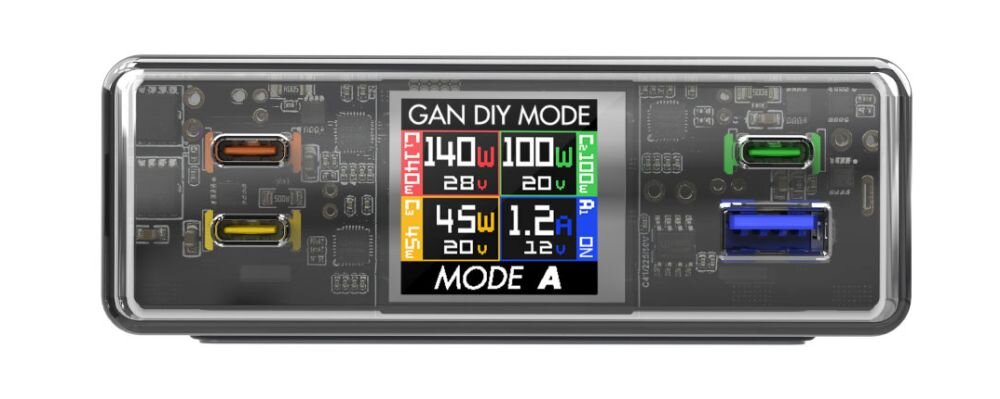 Lucid GaN DIY MODE 300 W z trzema trybami ładowania – do laptopów, smartfonów i sprzętu mobilnego