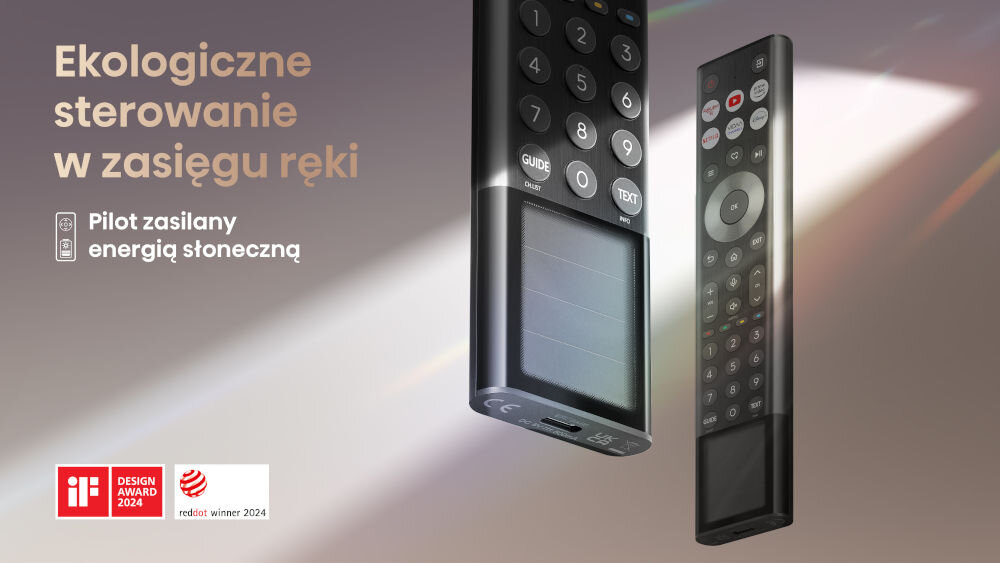 Telewizor HISENSE 110UXNQ - Zasilany energią słoneczną, pilot z panelem słonecznym