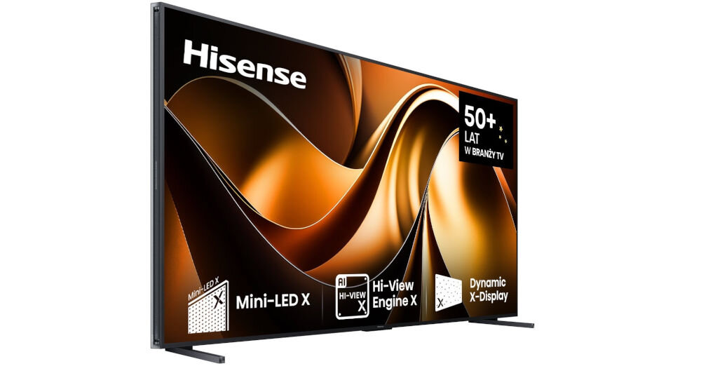 Telewizor HISENSE 110UXNQ - AI Scenario – dopasowanie obrazu, telewizor pod skosem