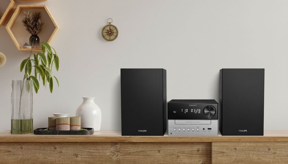 Wieża PHILIPS TAM3205M2 12 łatwa obsługa i brzmienie stereo, wieża stojąca na komodzie