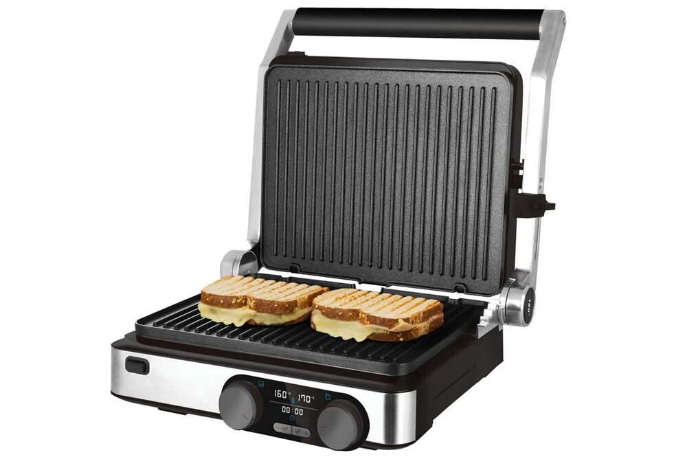 Grill elektryczny CECOTEC Rock’nGrill Dual powłoka nieprzywoerająca z aluminium, komfortowe grillowanie, łatwe czyszczenie grilla, odporność na ścieranie