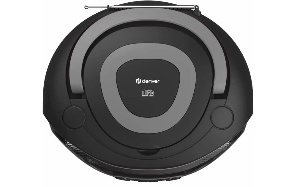 Radioodtwarzacz DENVER TDB-212GR stereo 2x1.8W zasilanie bateryjne sieciowe wyświetlacz LCD, Radioodtwarzacz od góry na białym tle