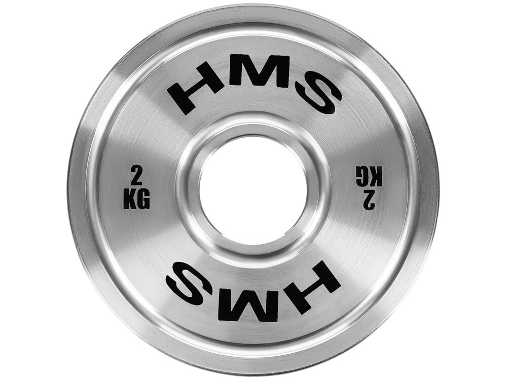 Obciążenie HMS TOS20 (2 kg) obciążenie na białym tle widoczne od przodu kalibracja z tolerancją wagi ±10 g zachowanie powtarzalności w każdym treningu lepsze monitorowanie efektów i bardziej świadome budowanie formy