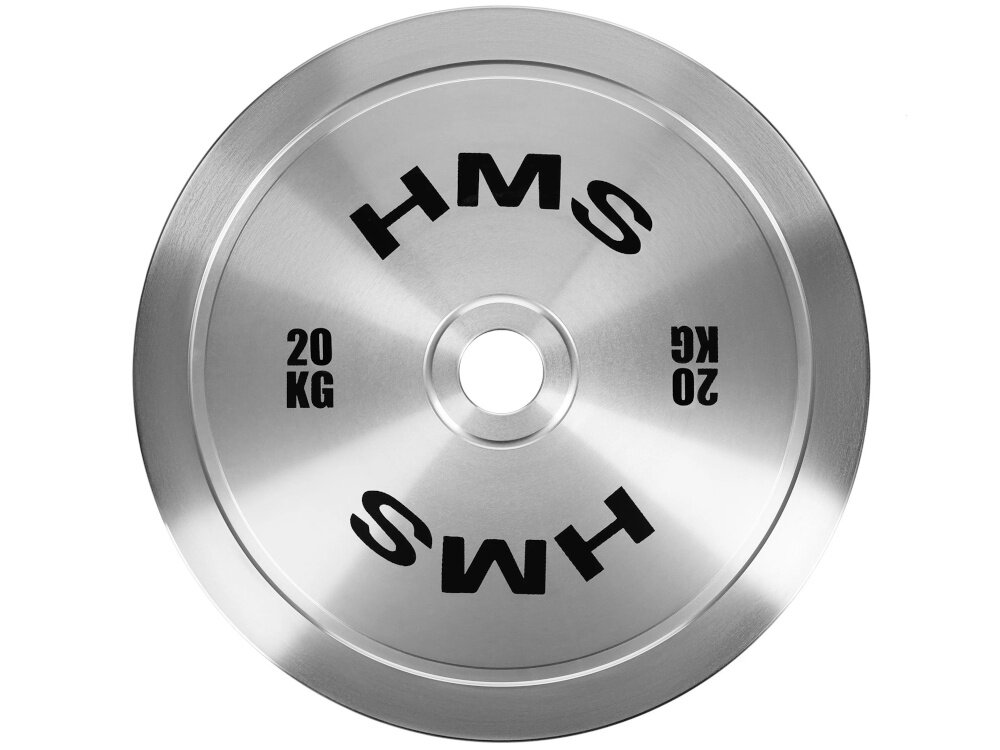 Obciążenie HMS TOS200 (20 kg) obciążenie na białym tle widoczne od przodu kalibracja z tolerancją wagi ±10 g zachowanie powtarzalności w każdym treningu lepsze monitorowanie efektów i bardziej świadome budowanie formy