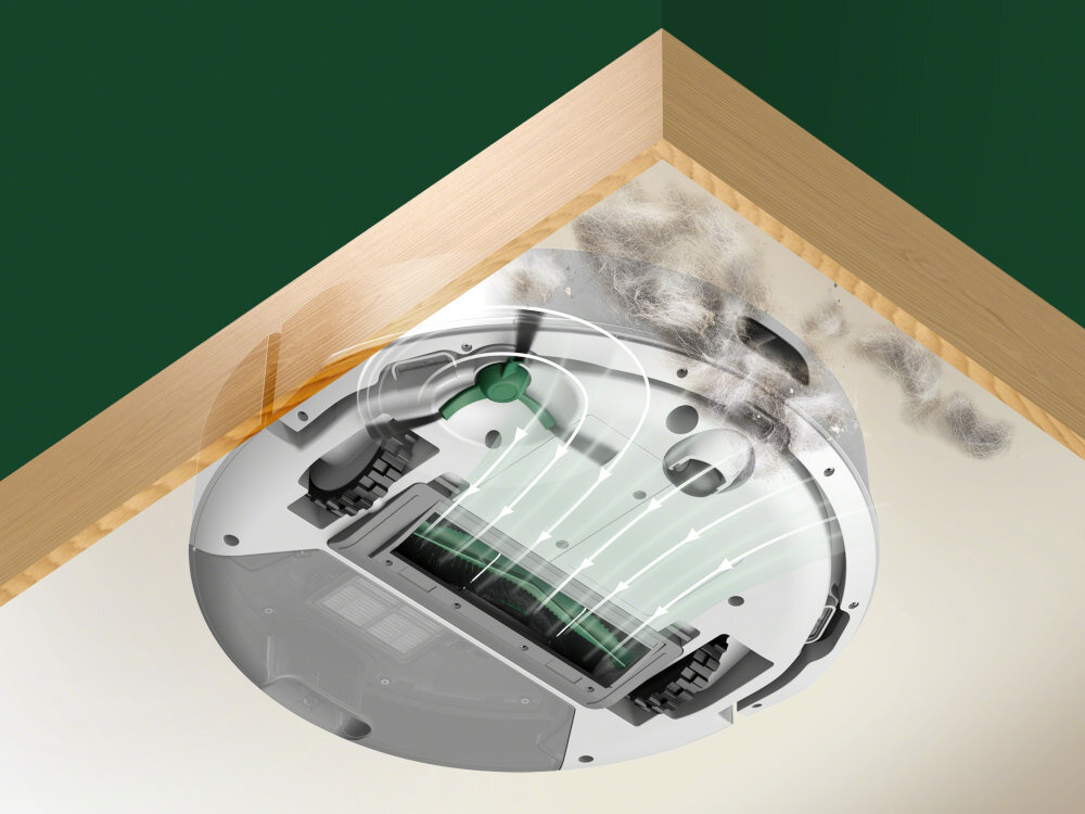 Robot sprzątający IROBOT Roomba Combo 105 Biały sprzątanie narożników Boczna szczotka krawędzie mebli narożniki pomieszczeń zakamarki