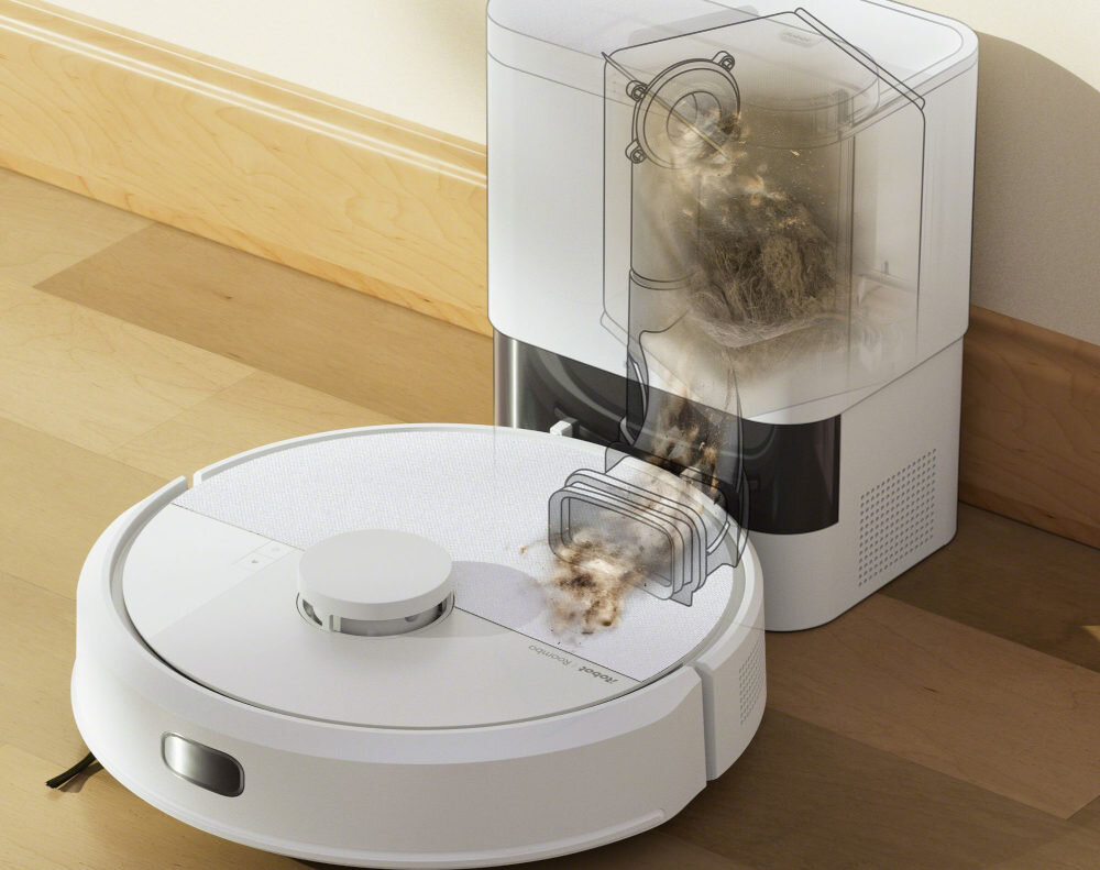 Robot sprzątający IROBOT Roomba Combo 105 AutoEmpty Biały Bezobsługowe sprzątanie automatycznie opróżnia zebrane zanieczyszczenia czas użytkowanie korzystanie wygoda komfort